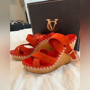 Vince Couture Platform Suede Sandals